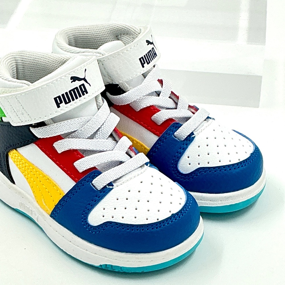 Puma Kids Boys Size 5C High Top Sneakers Rebound V6 NEW - Picture 2 of 10